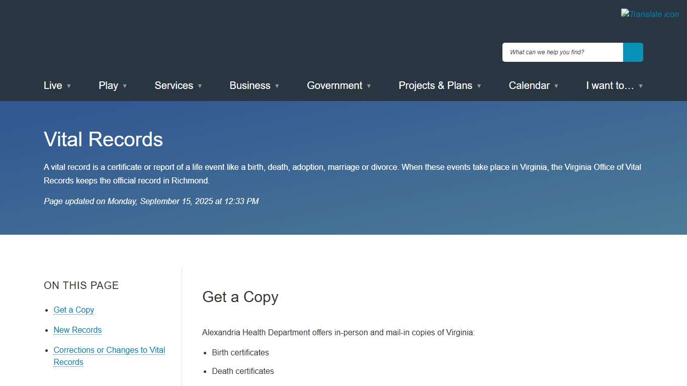 [Current] Vital Records City of Alexandria, VA