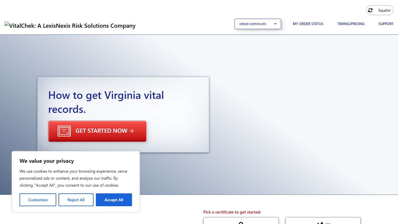 Virginia (VA) Marriage Certificates Marriage Records - VitalChek