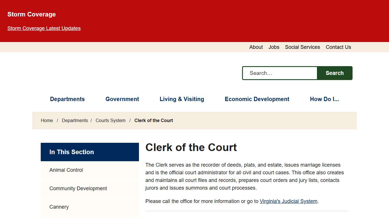 Clerk of the Court Prince Edward County